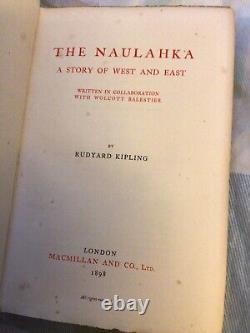 1898 The Naulahka Rudyard Kipling, VERY RARE DELUXE LIMITED EDITION TO 150 Copi