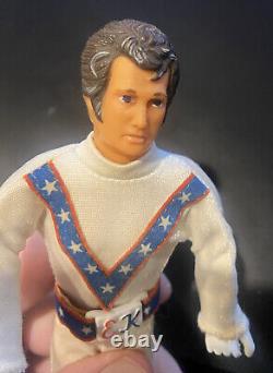 1st Edition Evel Knievel Figure (Gray Streaks) WithRams Head Helmet! Very Rare 70s