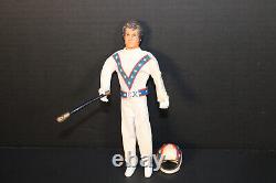 1st Edition Evel Knievel Figure (Gray Streaks) WithRams Head Helmet! Very Rare 70s