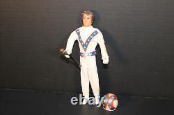 1st Edition Evel Knievel Figure (Gray Streaks) WithRams Head Helmet! Very Rare 70s