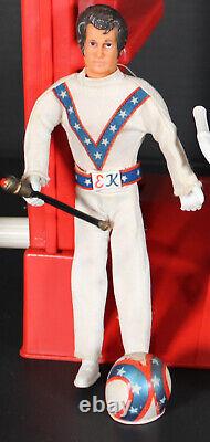 1st Edition Evel Knievel Figure (Gray Streaks) WithRams Head Helmet! Very Rare 70s