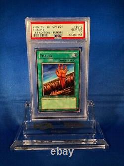 2002 Yugioh PSA 10 Fissure EUROPE LOB-E045 1st Edition Rare Card VERY RARE POP 2