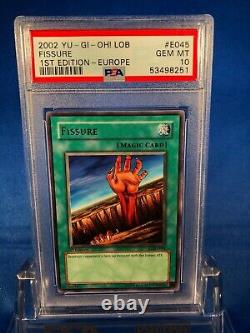 2002 Yugioh PSA 10 Fissure EUROPE LOB-E045 1st Edition Rare Card VERY RARE POP 2