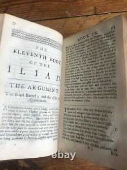 6 POCKET VOLUMES First Edition HOMER'S ILIAD POPE PRINTED 1718 & 1729 VERY RARE