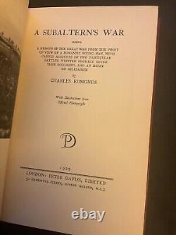 A Subalterns War VERY RARE 1929 FIRST EDITION, Charles Edmonds, VGC