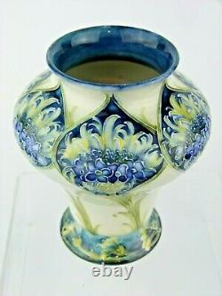 A Very Rare Wm Moorcroft Ja's Macintyre Cornflower Panels Variant Vase