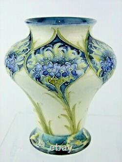 A Very Rare Wm Moorcroft Ja's Macintyre Cornflower Panels Variant Vase