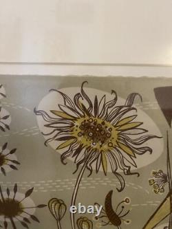ANGIE LEWIN Floral WOODCUT VERY RARE EARLY EDITION 6/10 PRINT Framed