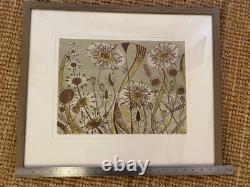 ANGIE LEWIN Floral WOODCUT VERY RARE EARLY EDITION 6/10 PRINT Framed