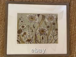 ANGIE LEWIN Floral WOODCUT VERY RARE EARLY EDITION 6/10 PRINT Framed