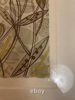 ANGIE LEWIN Floral WOODCUT VERY RARE EARLY EDITION 6/10 PRINT Framed