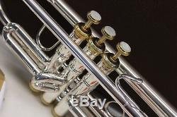 APPLE Limited Edition Bach Stradivarius PRO Trumpet w Gold Trim VERY RARE MINT