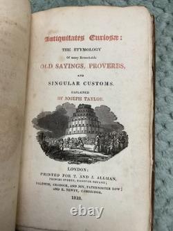 Antiquitates Curiosæ The Etymology JOSEPH TAYLOR, VERY RARE 1818 FIRST EDITION