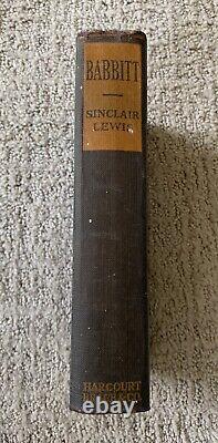 BABBITT by Sinclair Lewis 1922 First Edition First Printing Very Rare