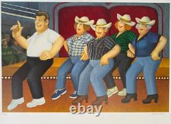 Beryl Cook Line Dancing Very Rare Artist Signed Limited Edition Silkscreen