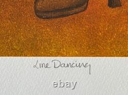 Beryl Cook Line Dancing Very Rare Artist Signed Limited Edition Silkscreen