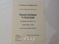 Beryl Cook RUSSIAN TEA ROOM signed limited edition silkscreen print VERY RARE