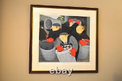 Beryl Cook Signed Limited Edition Silkscreen Print Dustbinmen Very Rare