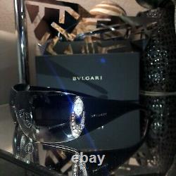 Bvlgari Sunglasses 8026-B Black Swarovski Crystal Limited Edition VERY RARE