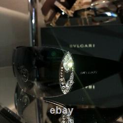 Bvlgari Sunglasses 8026-B Black Swarovski Crystal Limited Edition VERY RARE