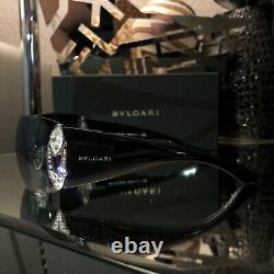 Bvlgari Sunglasses 8026-B Black Swarovski Crystal Limited Edition VERY RARE