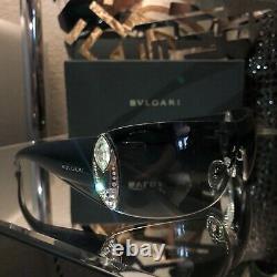 Bvlgari Sunglasses 8026-B Black Swarovski Crystal Limited Edition VERY RARE