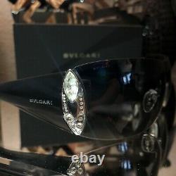 Bvlgari Sunglasses 8026-B Black Swarovski Crystal Limited Edition VERY RARE