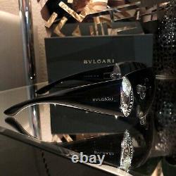 Bvlgari Sunglasses 8026-B Black Swarovski Crystal Limited Edition VERY RARE