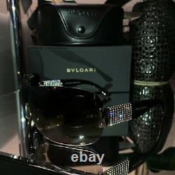 Bvlgari Sunglasses Swarovski Crystal Limited Edition 6030-B Brown VERY RARE