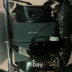 Bvlgari Sunglasses Swarovski Crystal Limited Edition 6030-B Brown VERY RARE