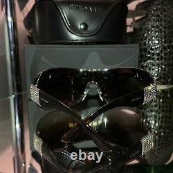 Bvlgari Sunglasses Swarovski Crystal Limited Edition 6030-B Brown VERY RARE