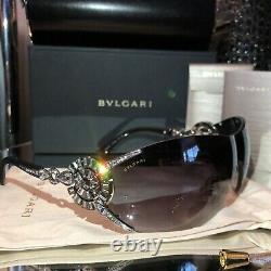 Bvlgari Sunglasses Swarovski Crystal Limited Edition 6039-B Black VERY RARE