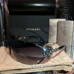 Bvlgari Sunglasses Swarovski Crystal Limited Edition 6039-B Black VERY RARE