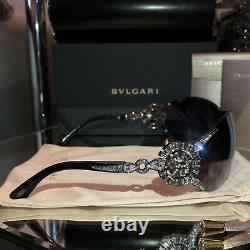 Bvlgari Sunglasses Swarovski Crystal Limited Edition 6039-B Black VERY RARE