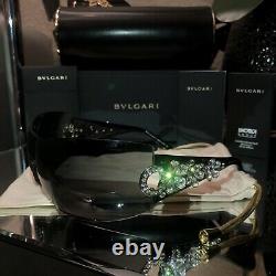 Bvlgari Sunglasses Swarovski Crystal Limited Edition 652-B Black VERY RARE