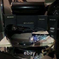 Bvlgari Sunglasses Swarovski Crystal Limited Edition 652-B Black VERY RARE