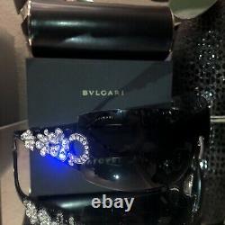 Bvlgari Sunglasses Swarovski Crystal Limited Edition 652-B Black VERY RARE