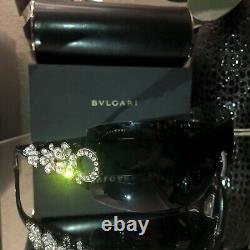 Bvlgari Sunglasses Swarovski Crystal Limited Edition 652-B Black VERY RARE