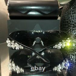 Bvlgari Sunglasses Swarovski Crystal Limited Edition 652-B Black VERY RARE