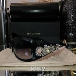 Bvlgari Sunglasses Swarovski Crystal Limited Edition 856-B Black VERY RARE