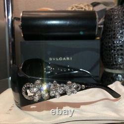 Bvlgari Sunglasses Swarovski Crystal Limited Edition 856-B Black VERY RARE