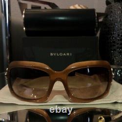 Bvlgari Sunglasses Swarovski Crystal Limited Edition 856-B Light Brown VERY RARE