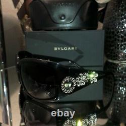 Bvlgari Sunglasses Swarovski Crystal Limited Edition 857-B Black VERY RARE