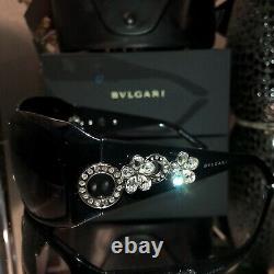 Bvlgari Sunglasses Swarovski Crystal Limited Edition 857-B Black VERY RARE