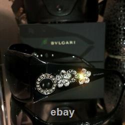 Bvlgari Sunglasses Swarovski Crystal Limited Edition 857-B Black VERY RARE