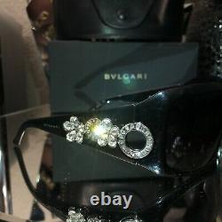 Bvlgari Sunglasses Swarovski Crystal Limited Edition 857-B Black VERY RARE