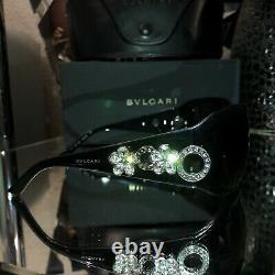 Bvlgari Sunglasses Swarovski Crystal Limited Edition 857-B Black VERY RARE