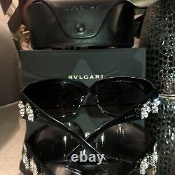 Bvlgari Sunglasses Swarovski Crystal Limited Edition 857-B Black VERY RARE