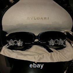 Bvlgari Sunglasses Swarovski Crystal Limited Edition 857-B Black VERY RARE