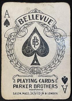 C1900 Antique Playing Cards Very Rare 1st Edition Poker Deck 52/52 Box Low Grade